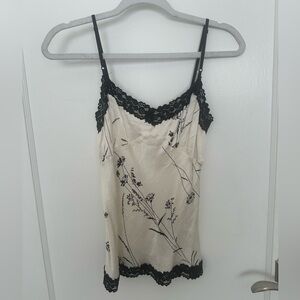 Floral Lace Trim Cami Top